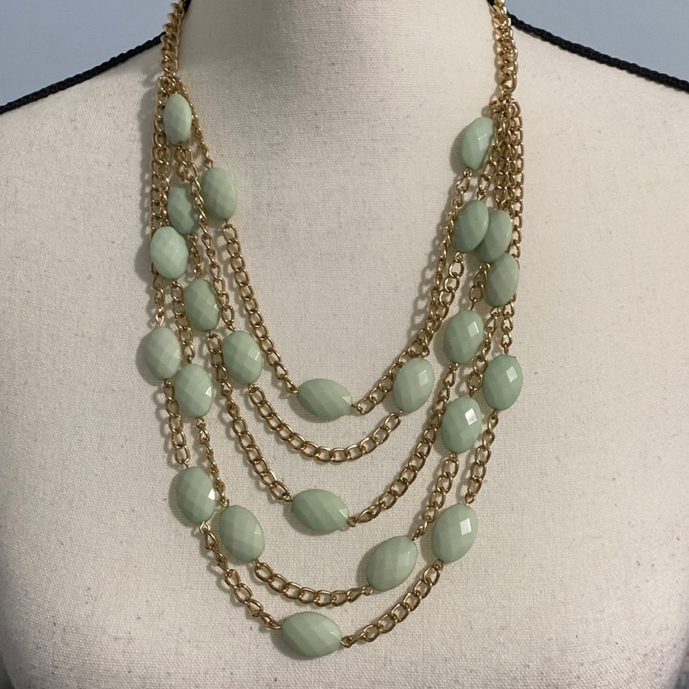 Gold Tone 5 Strand Necklace